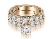 4.15 cttw. Antique Round Cut Diamond Engagement Set in 14K Rose Gold (VS2, G-H) 4.15 cttw. Antique Round Cut Diamond Engagement Set in 14K Rose Gold (VS2, G-H)