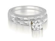1.80 cttw. Elegant Round And Baguette Cut Diamond Bridal Set in Platinum (VS2, G-H) 1.80 cttw. Elegant Round And Baguette Cut Diamond Bridal Set in Platinum (VS2, G-H)