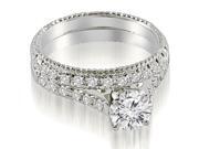1.30 cttw. Vintage Cathedral Round Cut Diamond Bridal Set in 18K White Gold (SI2, H-I) 1.30 cttw. Vintage Cathedral Round Cut Diamond Bridal Set in 18K White Gold (SI2, H-I)