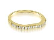 0.13 cttw. Curved Round Cut Diamond Wedding Band in 14K Yellow Gold VS2 G H