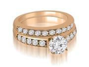 1.40 cttw. Round Cut Diamond Bridal Set in 14K Rose Gold (VS2, G-H) 1.40 cttw. Round Cut Diamond Bridal Set in 14K Rose Gold (VS2, G-H)
