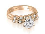 0.77 cttw. Vintage Round Cut Diamond Bridal Set in 14K Rose Gold (VS2, G-H) 0.77 cttw. Vintage Round Cut Diamond Bridal Set in 14K Rose Gold (VS2, G-H)