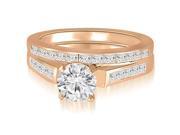 2.10 cttw. Round And Princess Cathedral Diamond Bridal Set in 14K Rose Gold (SI2, H-I) 2.10 cttw. Round And Princess Cathedral Diamond Bridal Set in 14K Rose Gold (SI2, H-I)