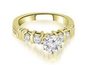 0.99 cttw. Princess And Round Cut Diamond Engagement Ring in 18K Yellow Gold (SI2, H-I) 0.99 cttw. Princess And Round Cut Diamond Engagement Ring in 18K Yellow Gold (SI2, H-I)