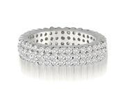 2.20 cttw. Three-Row Round Cut Diamond Wedding Eternity Band in 18K White Gold (SI2, H-I) 2.20 cttw. Three-Row Round Cut Diamond Wedding Eternity Band in 18K White Gold (SI2, H-I)