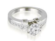 1.50 cttw. Channel Diamond Princess and Round Engagement Ring in 18K White Gold (VS2, G-H) 1.50 cttw. Channel Diamond Princess and Round Engagement Ring in 18K White Gold (VS2, G-H)