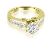 1.75 cttw. Channel Diamond Princess and Round Engagement Ring in 14K Yellow Gold (VS2, G-H) 1.75 cttw. Channel Diamond Princess and Round Engagement Ring in 14K Yellow Gold (VS2, G-H)