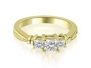 0.95 cttw. Thee Stone Princess Cut Diamond Engagement Ring in 18K Yellow Gold 0.95 cttw. Thee Stone Princess Cut Diamond Engagement Ring in 18K Yellow Gold