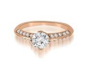 1.00 cttw. Knife Edge Round Cut Diamond Engagement Ring in 18K Rose Gold SI2 H I