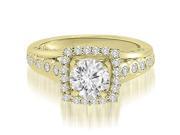 1.40 cttw. Halo Round Cut Diamond Engagement Ring in 14K Yellow Gold SI2 H I