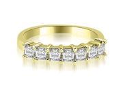 1.20 cttw. Princess Diamond 7 Stone Prong Wedding Band in 14K Yellow Gold SI2 H I