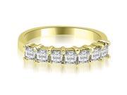 0.70 cttw. Princess Diamond 7 Stone Prong Wedding Band in 14K Yellow Gold SI2 H I