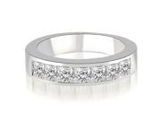 0.70 cttw. Princess Diamond 7 Stone Channel Wedding Band in 18K White Gold SI2 H I
