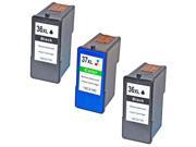 TMP Inkjet Supplies for Lexmark Printers Replacement Set of 3 Ink Cartridges 2 Black Lexmark 36XL 18C2170 and 1 Color Lexmark 37XL 18C2180