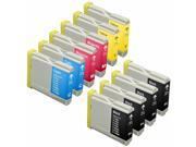 TMP Brother Compatible LC51 Set of 10 Ink Cartridges 4 Black 2 each of Yellow Cyan Magenta
