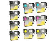 TMP Brother Compatible LC65 Set of 10 Ink Cartridges 4 Black 2 each of Yellow Cyan Magenta