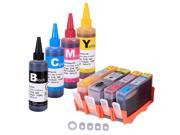 TMP Refillable Ink Cartridges for HP 564 HP564XL with Auto Reset Chips With 4 Ink Refill Bottle SET 400ml Refill Ink