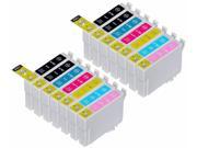 INKUTEN Compatible Epson T078 14 Pack Ink Cartridges 4 Black 2 of each Cyan Magenta Yellow Light Cyan Light Magenta