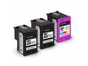 INKUTEN HP CC654AN HP 901XL and CC656AN HP 901 Set of 3 Ink Cartridges Includes 2 Black and 1 Color Cartridge Compatible