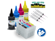 INKUTEN Easy-to-refill Cartridges With Resettable Chips Syringes & Needles for EPSON T252XL, T252, T254XL with 4x100ml Sublimation ink (for sublimation printing INKUTEN Easy-to-refill Cartridges With Resettable Chips Syringes & Needles for EPSON T252XL, T252, T254XL with 4x100ml Sublimation ink (for sublimation printing