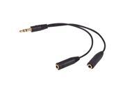 6 Inch 6 Black 3.5mm Male To 2 Female Y Splitter Adapter Cable 1.5M