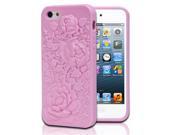 Pink 3D Rose Durable Sculpture Flower TPU Case Cover For Apple iPhone 5 5G 5th Gen