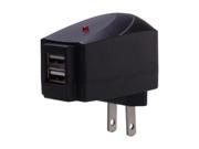 Black Dual USB Wall Charger Power Adapter iPhone iPod