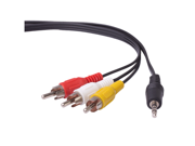 3FT 3.5mm Stereo to 3 RCA Male Adapter Cable