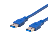 USB 3.0 Cable A Male to A Male 6 FT Type A to A Male SuperSpeed USB Adapter Connector Coupler Bi Directional Extension Cord Wire Plug Blue