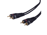 2RCA Stereo Audio Cable 12 Feet Dual RCA Plug M M 2 Channel Right and Left Gold Plated Dual Shielded RCA to RCA Male Connectors Black