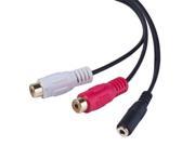 3.5mm Female Stereo Splitter To 2RCA Female Jacks Audio Y Cable Adapter 10