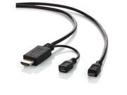 MHL Micro USB to HDMI Adapter Converter Cable for HTC EVO VIEW 4G 3D LTE 6FT Black