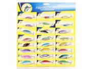 Lot 24 pcs Kinds of Fishing Lures Plastic Floating Crankbaits Minnow Poper Baits Assorted Tackle Set Each with 1 Sharp Treble Hook Bright Color for Fishing Begi