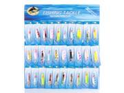 Lot 30 pcs Kinds of Fishing Lures Plastic Floating Crankbaits Minnow Baits Assorted Tackle Set Each with 1 Sharp Treble Hook Bright Color for River Lake Fishing