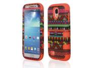 3 Piece Tribal Layer Hard Hybrid Case Cover For Samsung Galaxy S4 I9500 Orange