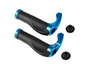 Bicycle Handlebar Grips 1 Pair Riding Cycling Lock On Handle Bar Ends Ergonomic Rubber Mountain MTB Bike Accessories with End Plugs Unisex in Bright Blue