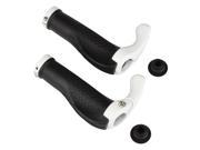 Bicycle Handlebar Grips 1 Pair Riding Cycling Lock On Handle Bar Ends Ergonomic Rubber Mountain MTB Bike Accessories with End Plugs for Women in White