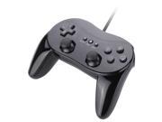 Pro Classic Controller Wired Game Console Joypad Gamepad For Nintendo Wii Video Gaming Remote Black Built in Hand Grip and Cable