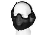 Tactical Airsoft Mask with Ear Mesh Paintball Toxic Gas Style Half Face Protection Skull Safety Guard in Black for Outdoor Activity Party Movie Props Fit Most A