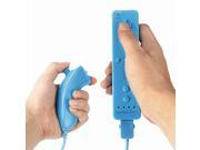 Nunchuck Nunchuk Controller and Remote Built in Motion Plus Combo Set Bundle Light Blue for Nintendo Wii Console Game Lightweight with Silicone Case and Wrist S