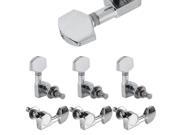 6 Chrome Guitar String Tuning Pegs Tuners Machine Heads 3L3R Set Acoustic or Electric Guitars Parts Musician Instrument Accessories for Fender Replacement