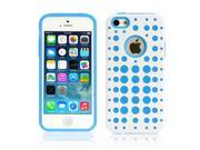 iPhone 5S 5 Case Case for iPhone 5S 5 Slim Fit Dual Layer TPU Snap On Hard Case Cover For Apple iPhone 5S 5 Polka Dot Pattern Blue