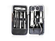CE Compass 12Pcs Nail Care Personal Manicure Pedicure Tools Set Finger Toe Clipper Kit with Scissors Calipers Filers Nippers Cuticle Pushers Cutters Trimmers St
