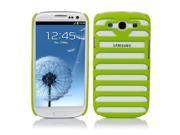 Samsung Galaxy S3 Case Ladder Shaped Stripe Hollow Pattern Hard Back Case Cover Skin For Samsung Galaxy S3 SIII I9300 Green
