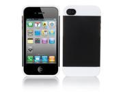 Multi Toned Hybrid Skin Hard Case Cover For Apple iPhone 4S 4 4G Black