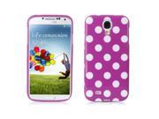 TPU Polka Dot Rubber Case Cover Skin For Samsung Galaxy S4 S IV i9500 Purple