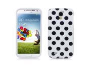 TPU Polka Dot Rubber Case Cover Skin For Samsung Galaxy S4 S IV i9500 White