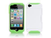 Credit Card Hard Shell Stand Combo Case Cover Skin For Apple iPhone 4S 4 White