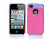 Double Layer Rugged Rubber Matte Hard Case Cover Skin For Apple iPhone 4S 4 Hot Pink