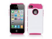 Double Layer Rugged Rubber Matte Hard Case Cover Skin For Apple iPhone 4S 4 White